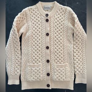 Blarney Women's Cream Wool Cardigan Sweater Size XS Worn Once